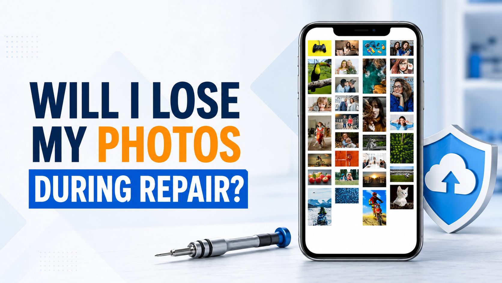 Customer concerned about losing photos during phone repair